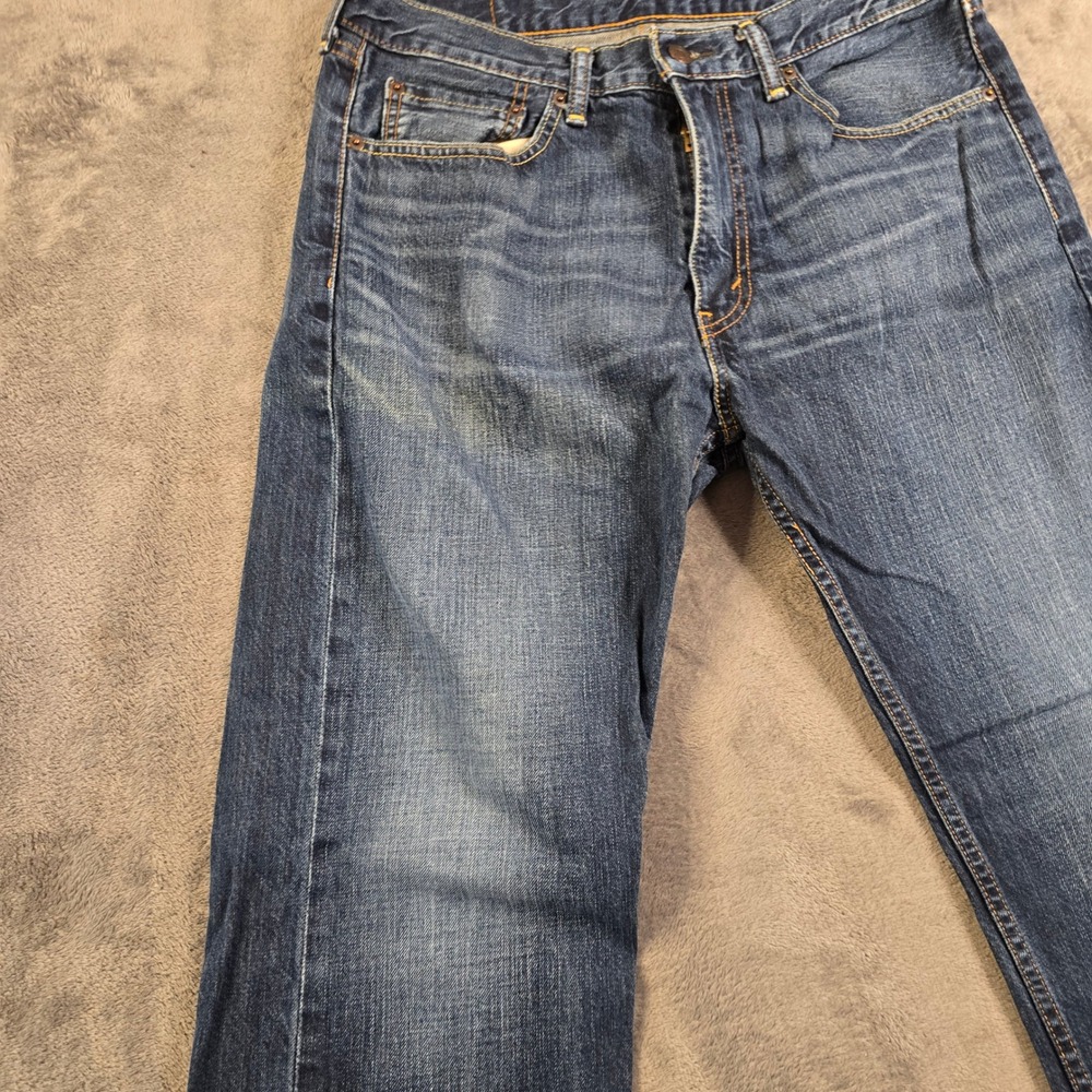 Levis 505 Jeans Men's 33x30 Blue‎ Denim Medium Wash Regular Fit Straight Leg - Picture 5 of 16